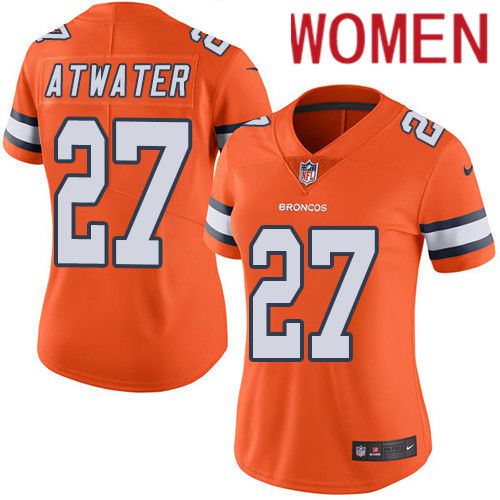 Women Denver Broncos #27 Steve Atwater Orange Nike Rush Vapor Limited NFL Jersey->women nfl jersey->Women Jersey